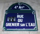 Paris at night Street sign