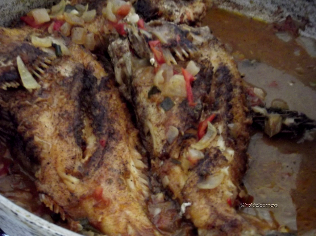 Brown stewed Lionfish