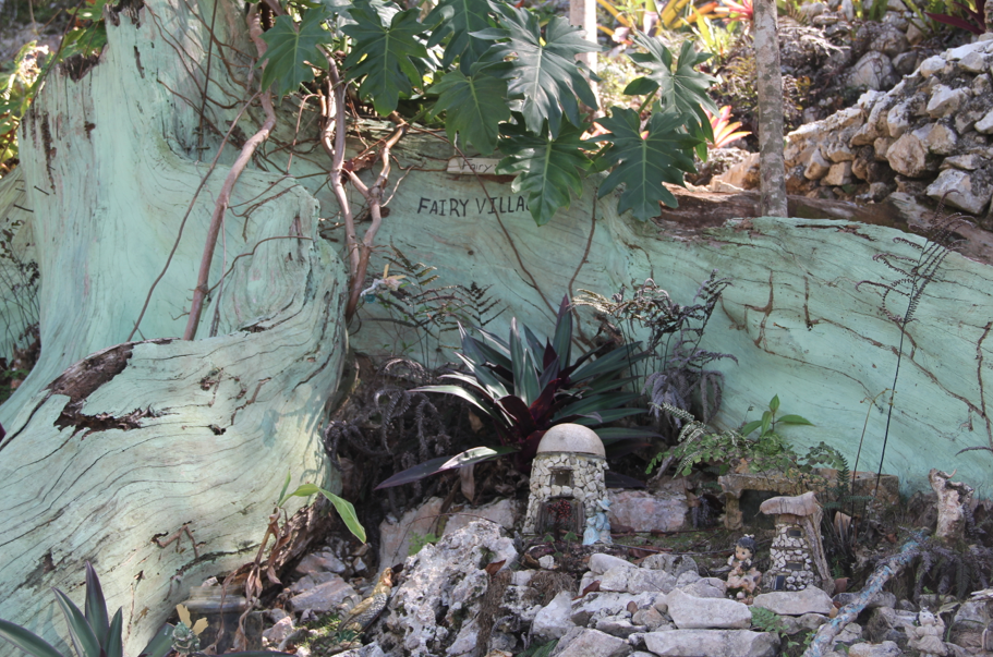 Fairy villa in a tree stump Tree stump fairy villa at Ahhh....Ras Natango Garden