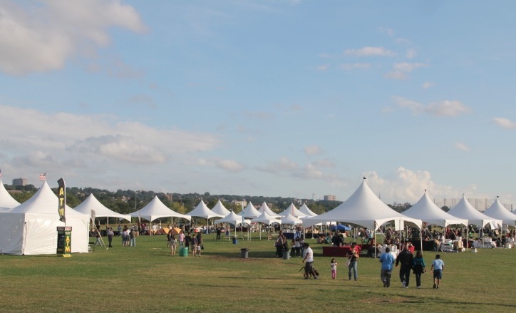 Tents at the wine festival Jersey Skyline Wine Festival