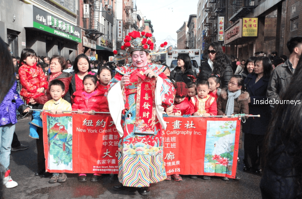 Assembling before the Parade Chinese New Year Parade in New York's Chinatown